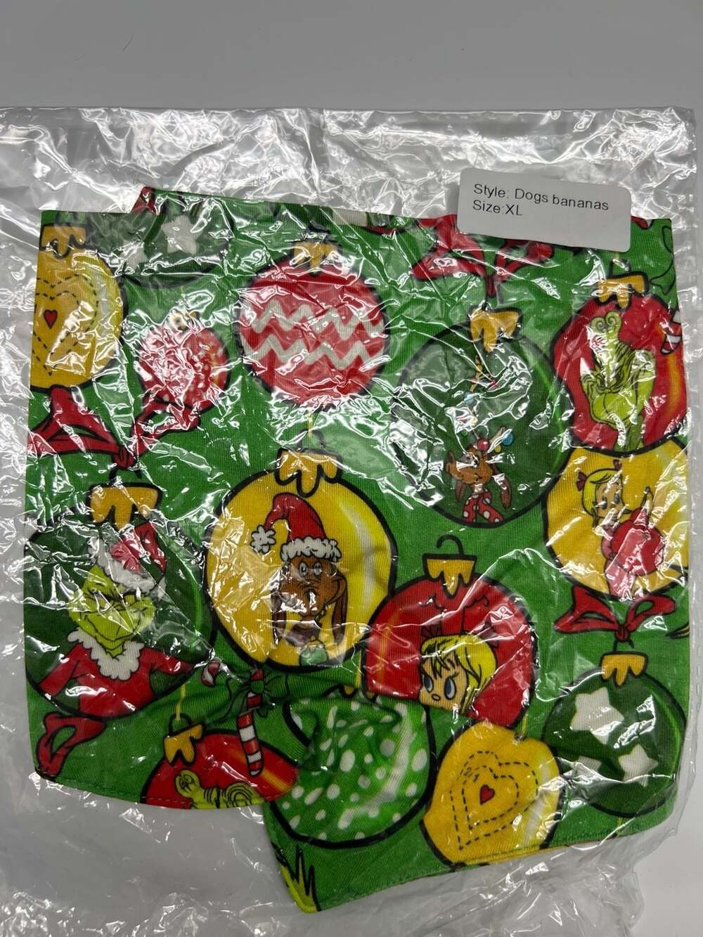 Showstoppers Dr. Seuss The Grinch Christmas Ornament Print Dog Bandana XL